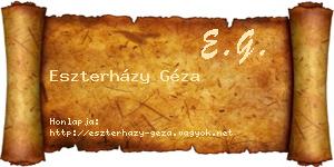 Eszterházy Géza névjegykártya